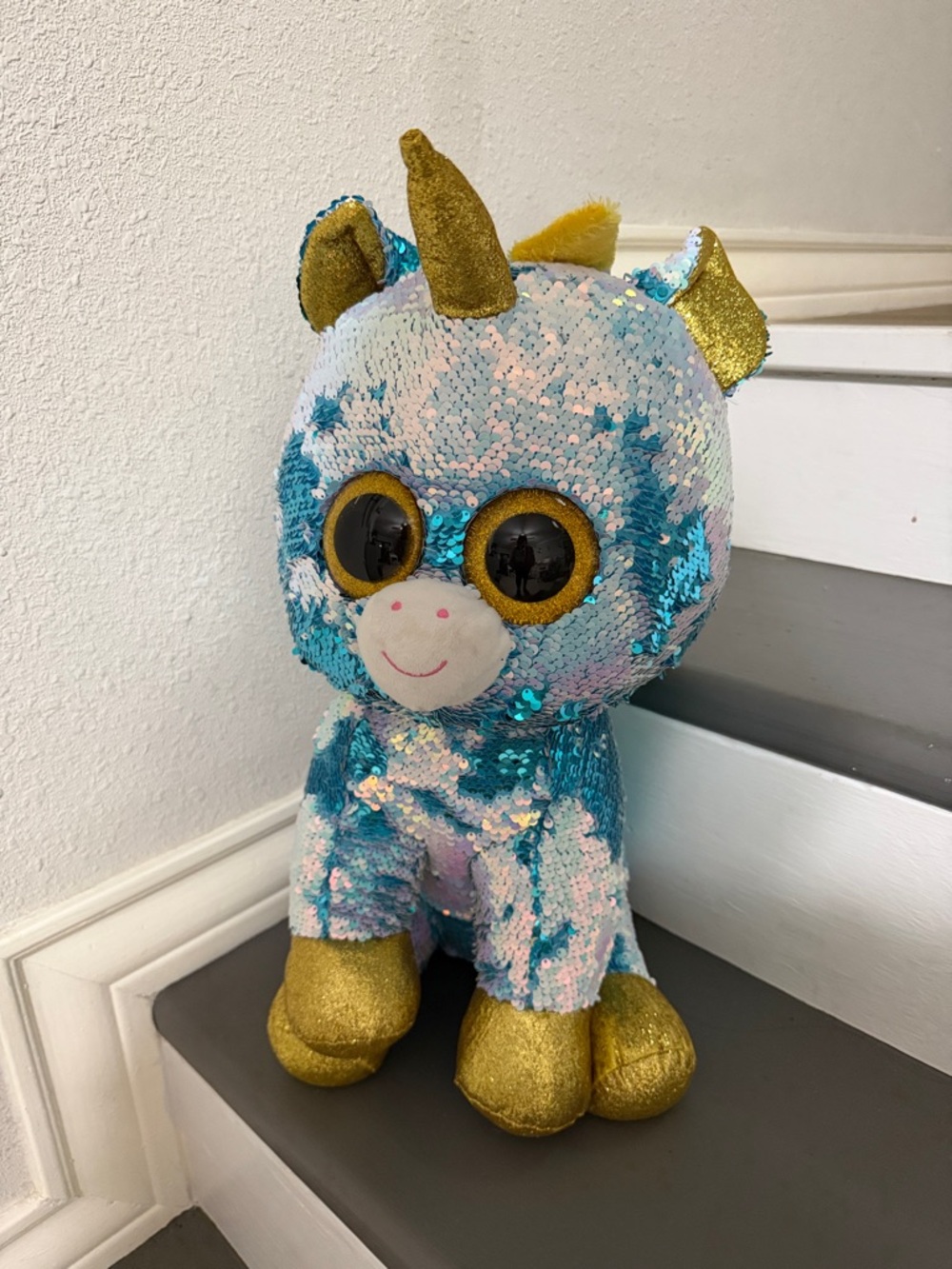 TY Flippables Sequin Plush - DAZZLE the Unicorn (LARGE Size - 17 inch)